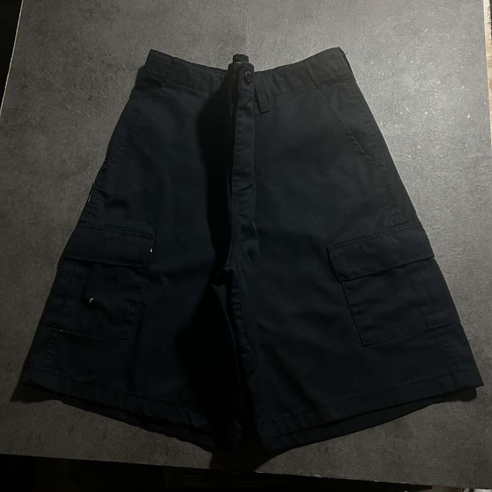 Unbranded Black Heavyweight Utility Cargo Shorts